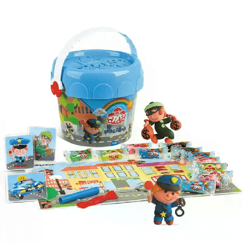Fila DIDO' Secchiello polizia pasta modellabile pongo FORMINE PERSONAGGI DA COSTRUIRE F.I.L.A. Dido' Secchiello Polizia pasta per Giocare