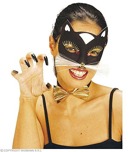 W WIDMANN MILANO Party Fashion WIDMANN 6464W maschera domino gatta 2 col bianco nero WIDMANN Domino Gatta Ass. In 2 Colori: Nero E Bianco
