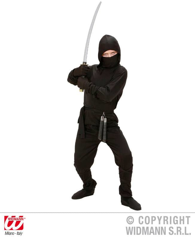 W WIDMANN MILANO Party Fashion WIDMANN Ninja (Casacca Con Cappuccio, Pantaloni, Cintura, Maschera WIDMANN Ninja (Casacca Con Cappuccio, Pantaloni, Cin