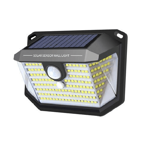 Elbat Aplique Solar LED 150lm con 3 Caras de Iluminacion - Sensor de Movimiento - Panel Solar Integrado 5.5V, 0.33W - Ba