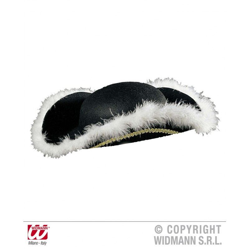 W WIDMANN MILANO Party Fashion WIDMANN 2003D cappello tricorno in feltro r/marabu veneziano WIDMANN Tricorno Con Finitura In Marabouin Feltro