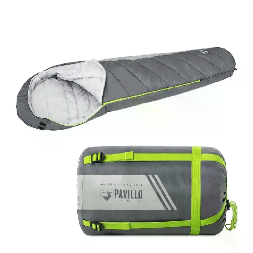 Bestway Sacco a pelo Bestway invernale 230X80cm Antifreddo campeggio Borsa Trasporto Bestway 68104 sacco a pelo Sacco mummia Poliestere Grigio
