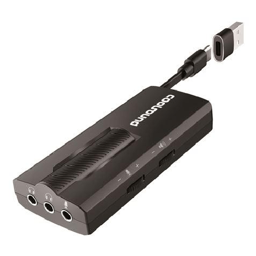 CoolSound Scheda audio esterna 7.1 USB -C - Adattatore USB -A - Ingni di microfono, 3,5 mm 3 pin, auricolare + microfono