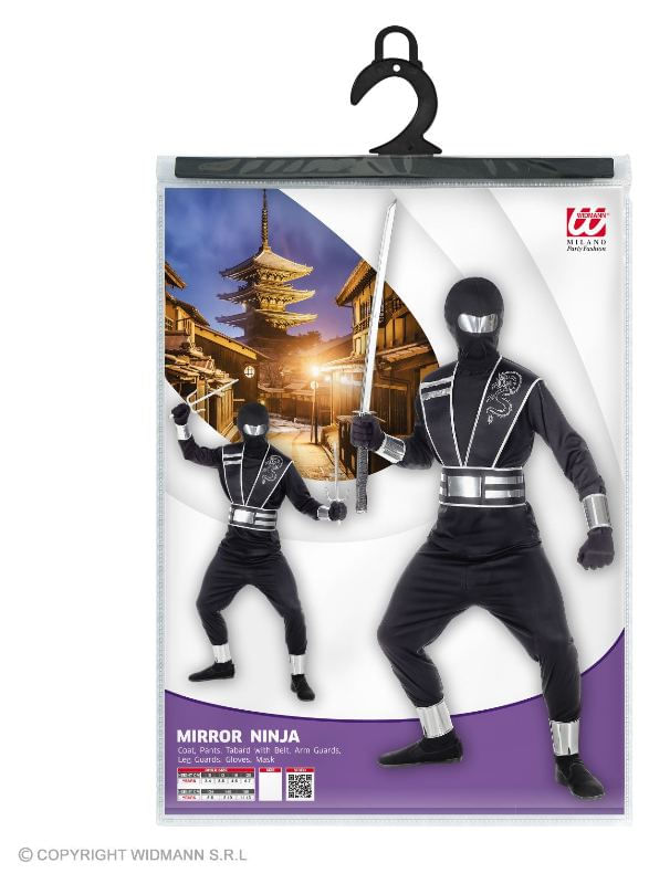 W WIDMANN MILANO Party Fashion WIDMANN Mirror Ninja (Casacca, Pantaloni, Corazza Con Cintura, Bracciali, Gambali WIDMANN Mirror Ninja (Casacca, Pantal