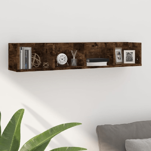 VidaXL Mensola Muro Porta PC Rovere Fumo 100x18x18cm Legno Multistrato VidaXL 826617 scaffale Legno Quercia, Marrone