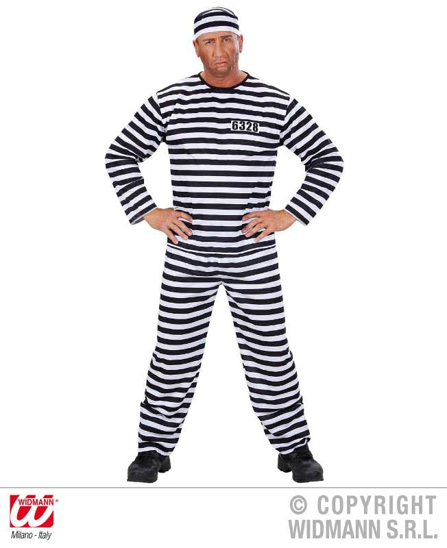 W WIDMANN MILANO Party Fashion WIDMANN 39092 COSTUME CARCERATO BIANCO-NERO M ECONOMICO #3909 WIDMANN Carcerato Bianco/Nero (Casacca, Pantaloni, Cappel