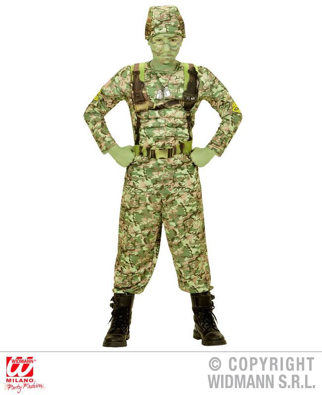 W WIDMANN MILANO Party Fashion WIDMANN Power Soldier (Maglia Muscoli, Pantaloni, Elmo) (158 Cm / 11-13 Years) WIDMANN Power Soldier (Maglia Muscoli, P