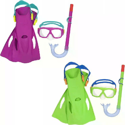 Bestway Set Maschera e Boccaglio da Sub Antiappannamento per Snorkeling 7-14 anni 25019