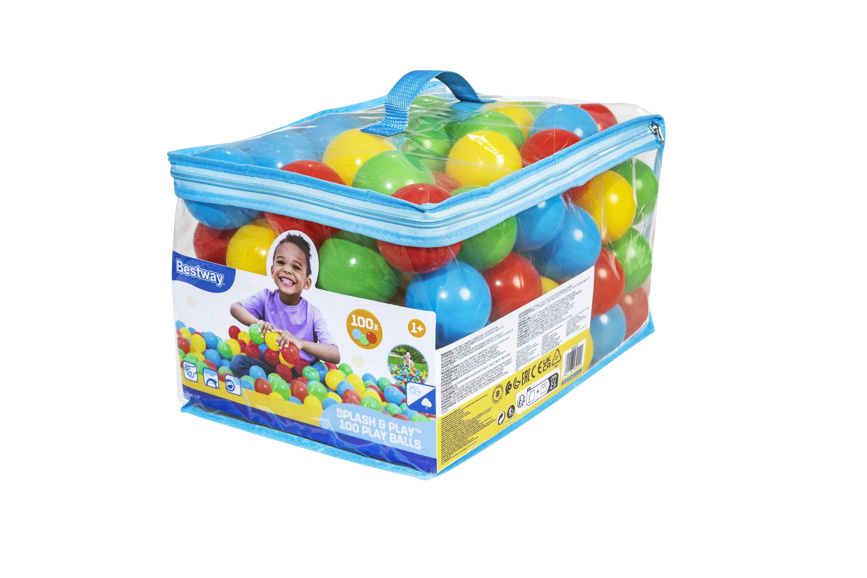 Bestway Palla Palline Gioco Colorate Bambini Sacca 100 Semirigide Bestway Diametro 6.5cm Bestway 52027 / 23 piscina con palline e pallina per piscina
