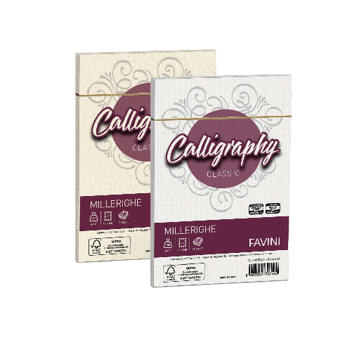 FAVINI 25 BUSTE CALLIGRAPHY MILLERIGHE 120X180MM 100GR 02 AVORIO Favini Millerighe Calligraphy busta Avorio 25 pz