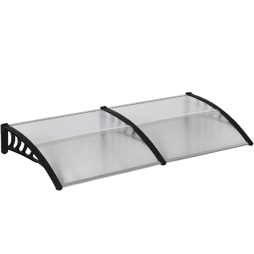 Outsunny Tettoia Moderna in Policarbonato, Alluminio e PP per Balconi, Finestre e Porte, 200x96x27 cm