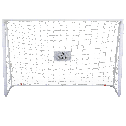 HOMCOM Porta da Calcio da Esterno in Metallo con Bersaglio e Pali in Tessuto Oxford, 186x62x123 cm, Bianca