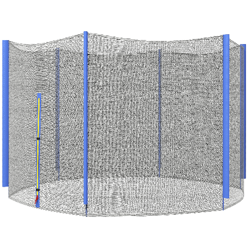 SPORTNOW Rete di Protezione per Trampolini a 6 Pali con Ingresso con Cerniera, in PE, Ø305x180 cm, Nero e Blu