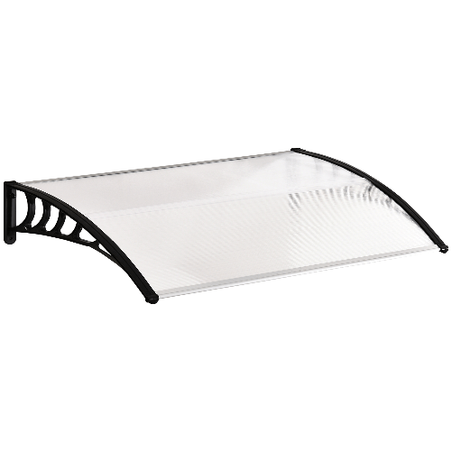 Outsunny Tenda da Sole Curva con Viti e Bulloni Inclusi, in Policarbonato, PP e Alluminio, 90x150x25 cm