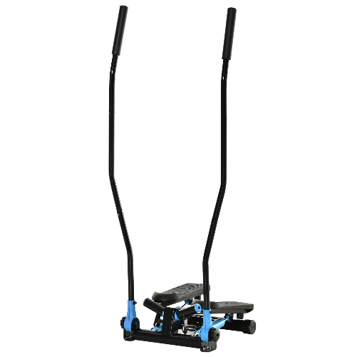 HOMCOM Stepper Fitness con Maniglia e Monitor LCD per Allenamento a Casa e Palestra, Blu