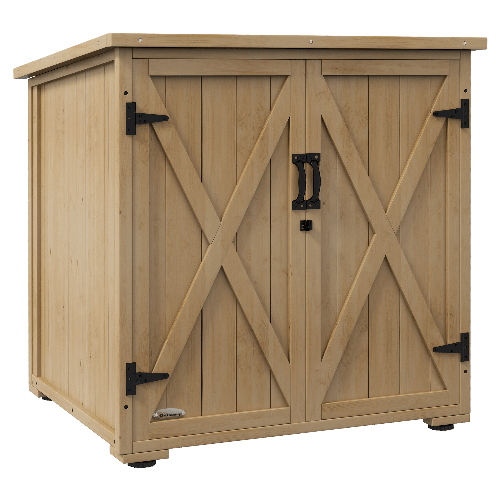 Outsunny Armadio da Esterno con Ripiano Interno Regolabile e Tetto Inclinato, in Legno di Abete, 77.5x88x90 cm