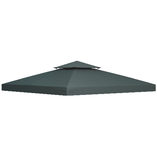 Outsunny Tetto di Ricambio per Gazebo 3x3m a 2 Livelli e Resistente ai Raggi UV, Grigio Antracite