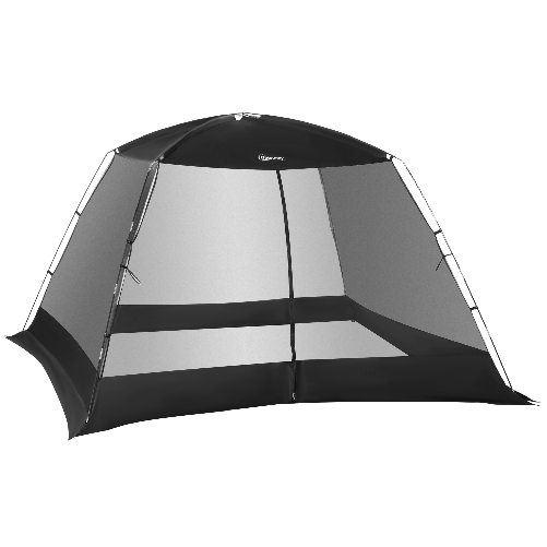 Outsunny Tenda da Campeggio e Spiaggia a Rete Anti UV per 4 Persone con Borsa di Trasporto, 3x3 m Nero