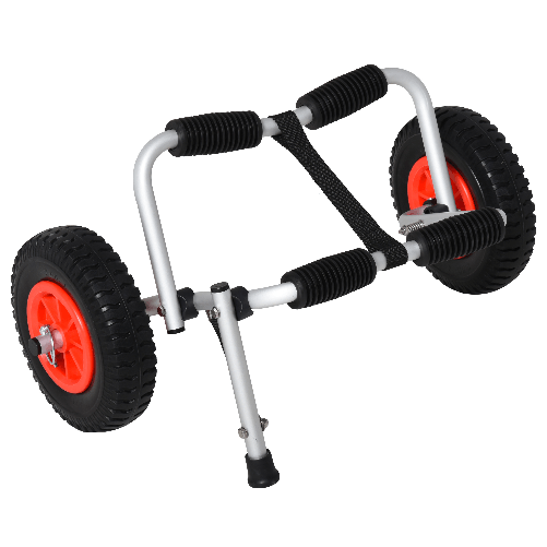 HOMCOM Carrello per Kayak e Canoa Pieghevole in Alluminio con Imbottiture Antiscivolo