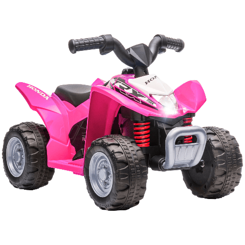 AIYAPLAY Quad Elettrico per Bambini 18-36 Mesi con Luci LED, Clacson e Pedali, 65.5x38.5x43.5 cm, Rosa