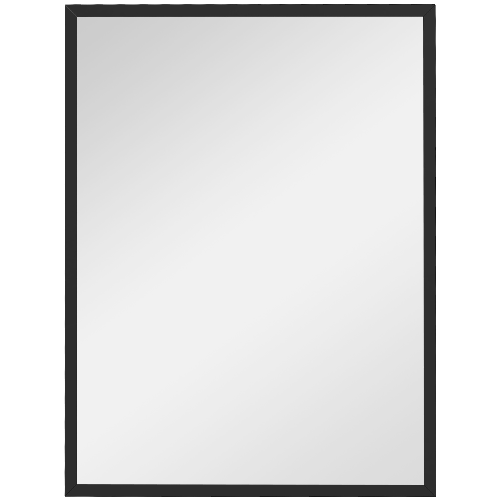 HOMCOM Specchio da Parete Rettangolare con Ganci, in Vetro e MDF, 60x80 cm, Nero