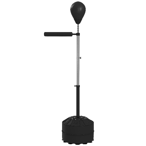 SPORTNOW Punching Ball con Barra Girevole per Adulti e Altezza Regolabile 1.6-2m, Nero
