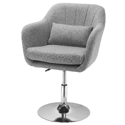 HOMCOM Sedia Girevole a 360° ad Altezza Regolabile, con Cuscino, Supporto Lombare e Bracciolo, 60x60x79-91 cm, Grigio