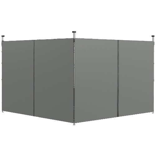 Outsunny Set 2 Pareti Gazebo 3x3 e 3x6 m in Tessuto Oxford con Porte a Cerniera, 295x195 cm, Grigio Scuro