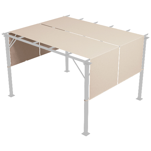 Outsunny Copertura per Gazebo Pergola 3x3 m in Poliestere con Tasche e Cinghie, 488x122 cm, color Kaki