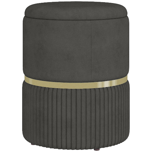 HOMCOM Pouf Contenitore 120 kg max per Soggiorno, Ingresso e Camera, in Poliestere, 36x36x44 cm, Grigio