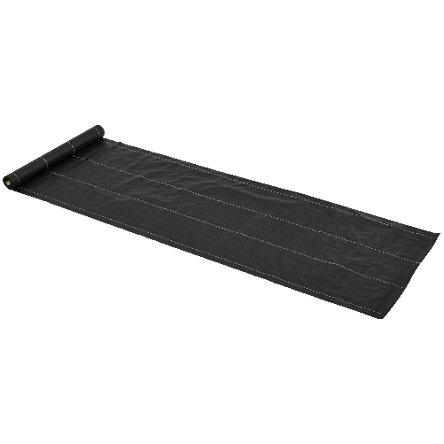 Outsunny Telo per Pacciamatura 50x1 m in PP Drenante e Traspirante per Orto, Serra e Giardino, Nero