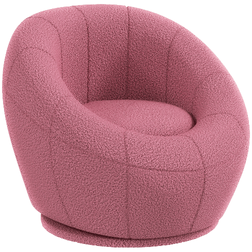 HOMCOM Poltroncina Mini Moderna in Peluche con Imbottitura Spessa, 60x56x48cm, Rosa