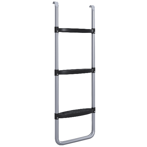 SPORTNOW Scaletta per Trampolino Elastico Regolabile a 3 o 2 Scalini in Acciaio, 97x32cm, Argento