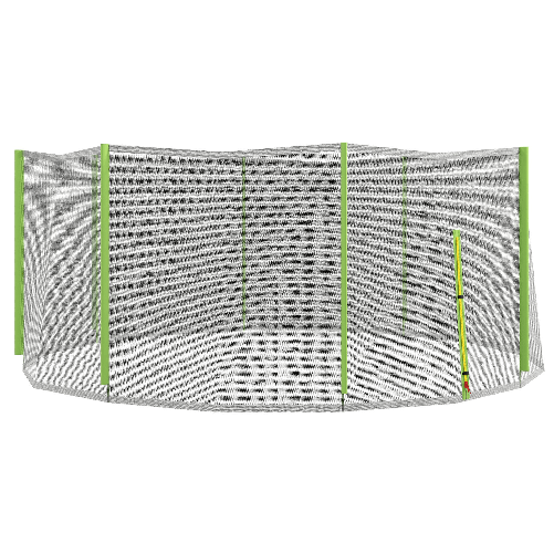 SPORTNOW Rete di Protezione per Trampolini a 8 Pali con Ingresso con Cerniera, in PE, Ø366x180 cm, Nero e Verde