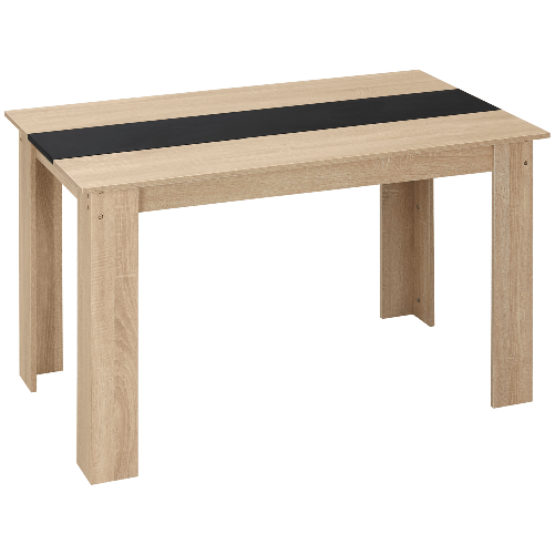 HOMCOM Tavolo da Pranzo Moderno in Legno per 4-6 Persone, 120x69x75cm, Colore Nero e Legno