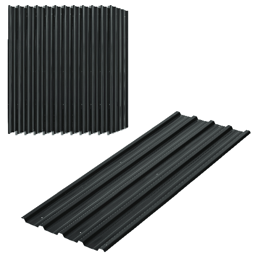 Outsunny Set 12 Pannelli di Ricambio 129x45 cm per Casette da Giardino in Acciaio Zincato Grigio Scuro