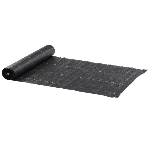 Outsunny Telo per Pacciamatura 50x2 m Traspirante e Anti-UV in Polipropilene Nero
