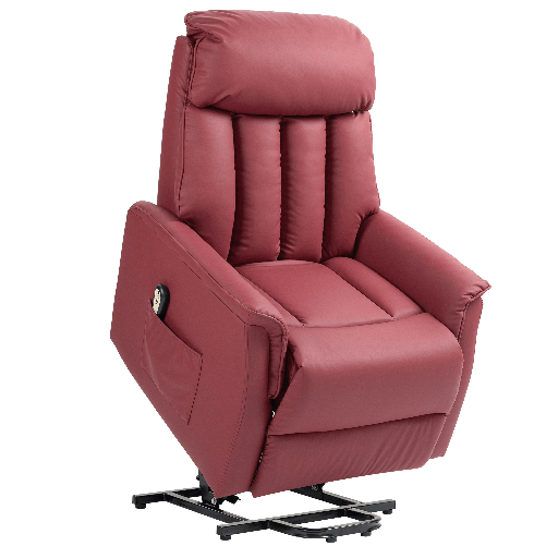 HOMCOM Poltrona Relax Reclinabile Alzapersone Elettrica con Telecomando e Poggiapiedi, 80x94x104cm Rosso