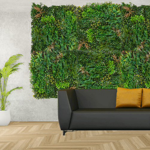 Pannello Siepe Artificiale Tropicale da Arredo per Muro 100x100CM