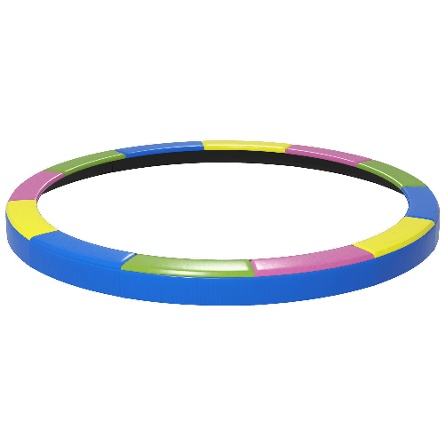 SPORTNOW Copertura Tappeto Elastico Ø366x30 cm Pieghevole e Portatile, in Plastica, PE e Schiuma, Multicolore