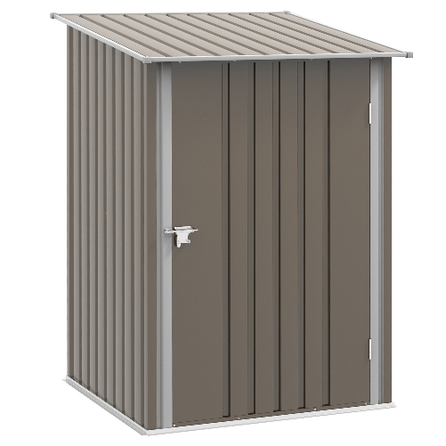 Outsunny Casetta Porta Attrezzi 0.92m² in Acciaio Zincato con Tetto Inclinato e Serratura, 100x103x160 cm