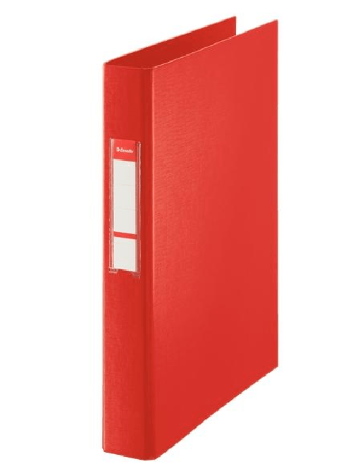 Cartella degli anelli Esselte - Format di folio - Capacità per 190 fogli - 4 anelli di 25 mm - colore rosso