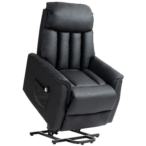 HOMCOM Poltrona Relax Reclinabile Alzapersone Elettrica con Telecomando e Poggiapiedi, 80x94x104cm Nero