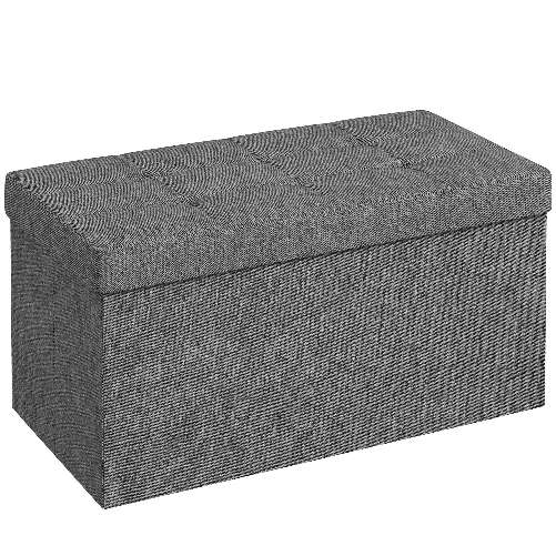 HOMCOM Panca Contenitore Pieghevole da 84L, Coperchio Imbottito e Rivestimento in Tessuto, 76x38x38cm