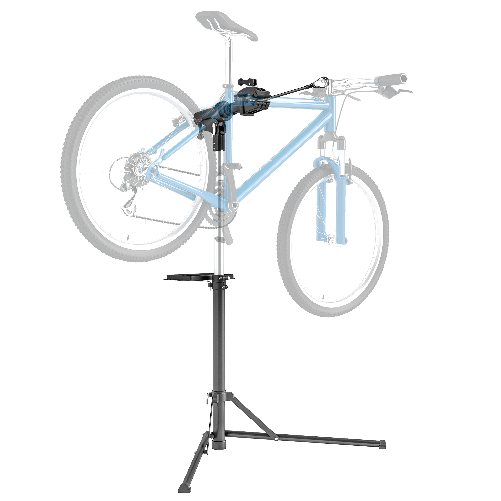 HOMCOM Cavalletto Bici per Manutenzione con Altezza Regolabile, Girevole a 360° e Pieghevole, Massimo 40 kg, Nero