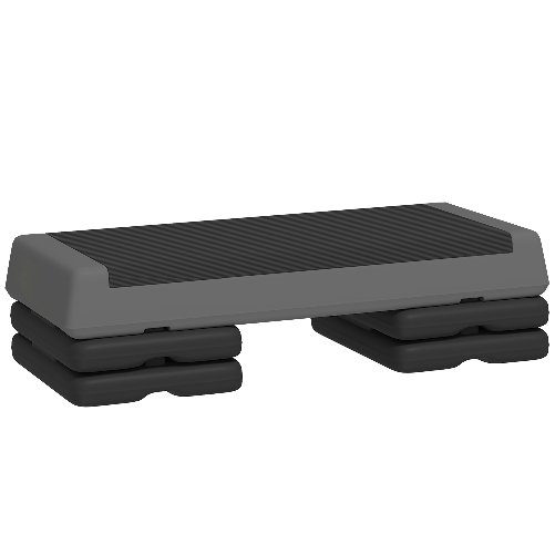 SPORTNOW Stepper Fitness Regolabile a 10.5/15.5/20.5 cm con Superficie Antiscivolo e Capacità 250 kg, Grigio