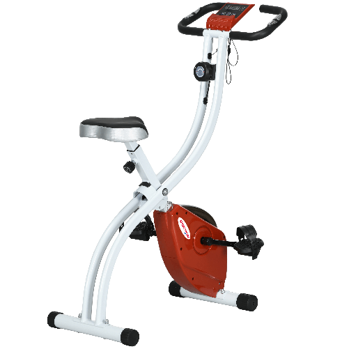 SPORTNOW Cyclette Magnetica Pieghevole a 8 Livelli di Resistenza con Seduta Regolabile, in Acciaio