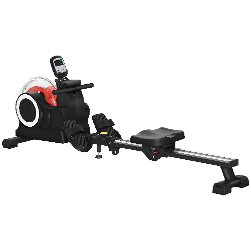 SPORTNOW Vogatore ad Acqua Pieghevole a 6 Livelli di Resistenza, in Acciaio e PC, 190x50x65 cm, Rosso
