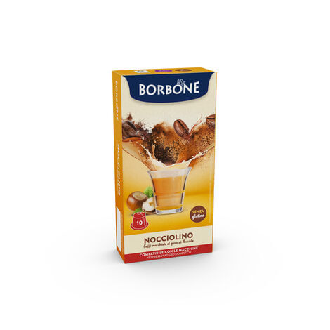 Caffè Borbone CAFFÈ ALLA NOCCIOLA CAFFÈ BORBONE NOCCIOLINO - 10 CAPSULE COMPATIBILI NESPRESSO da 7g Caffè Borbone Capsule per Nespresso Nocciolino 10