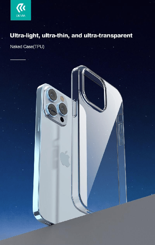 Devia Custodia flessibile TPU extra sottile 0,5 mm trasparente per iPhone 14 Pro